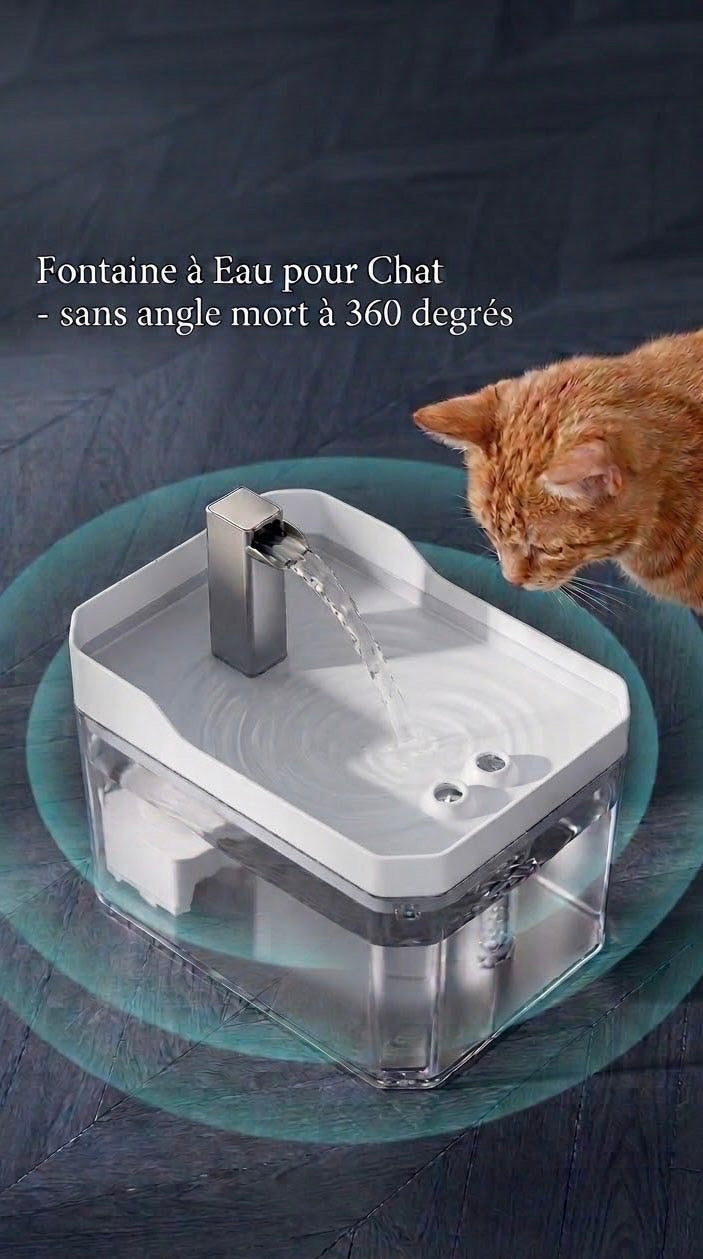 Fontaine à Eau pour Chat avec Filtre Triple Action — Silence Absolu